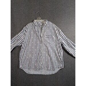 Only Blouse Long Sleeve Multicolor Heart Stripe Detail Womans Size XL